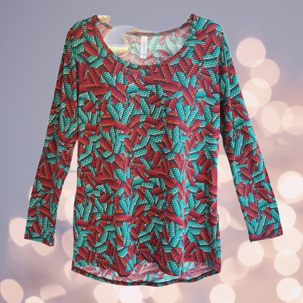 LULAROE LYNNAE Women's Top Tee T-shirt Long Sleeve Size S